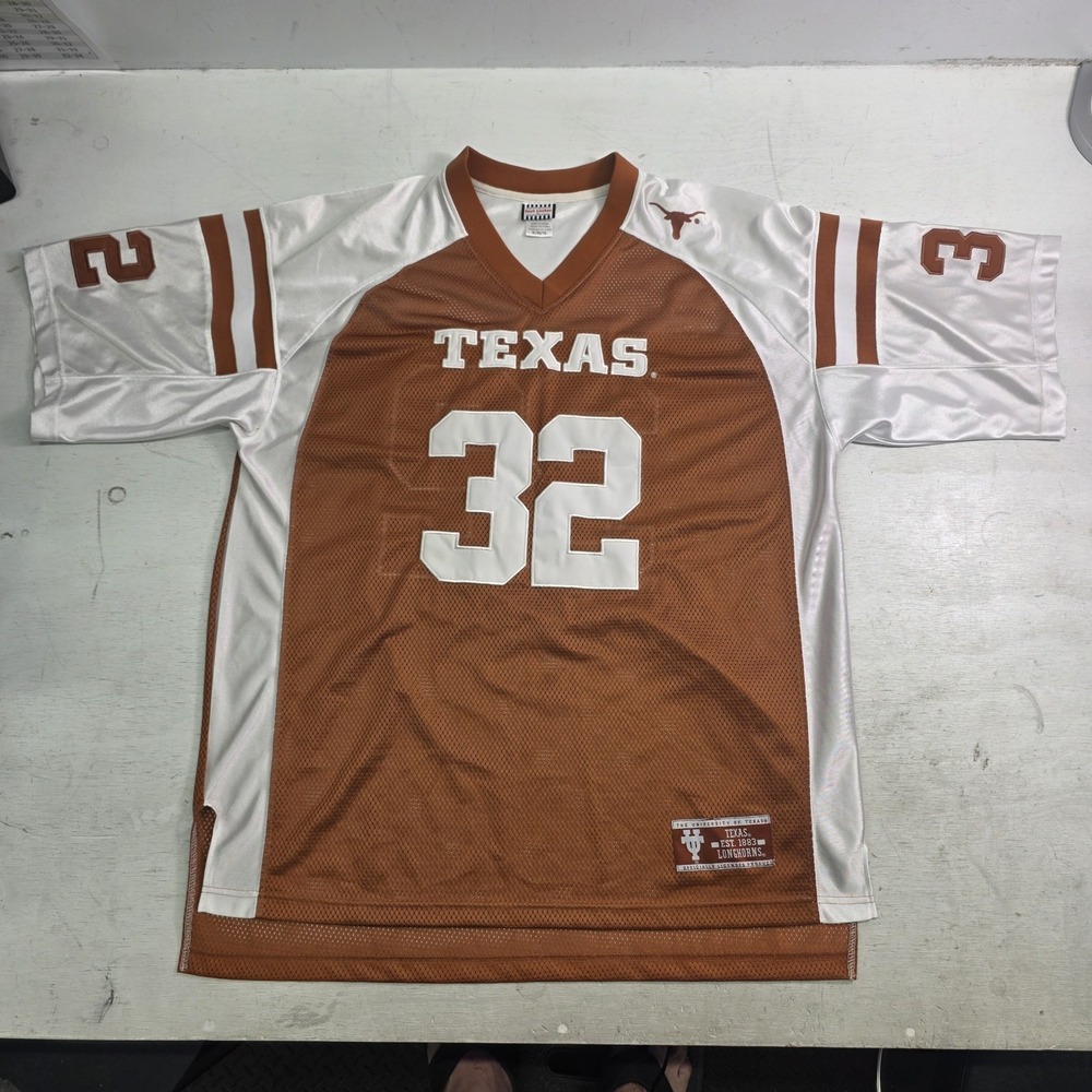 Vintage Texas Longhorns #32 Stitched Jersey Orange White Foot Locker Mens XL EUC